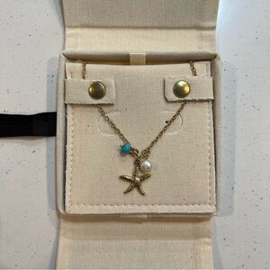 NWT Mayamar Gold and Blue Starfish Necklace Jewelry